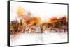 NYC Watercolor Collection - The Skyline-Philippe Hugonnard-Framed Stretched Canvas