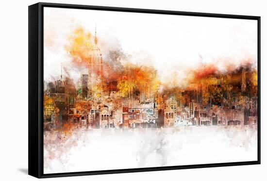NYC Watercolor Collection - The Skyline-Philippe Hugonnard-Framed Stretched Canvas