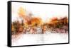 NYC Watercolor Collection - The Skyline-Philippe Hugonnard-Framed Stretched Canvas