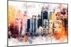 NYC Watercolor Collection - The Skyscrapers-Philippe Hugonnard-Mounted Art Print