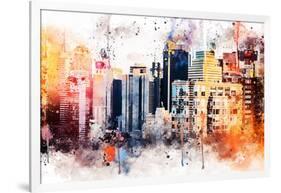 NYC Watercolor Collection - The Skyscrapers-Philippe Hugonnard-Framed Art Print
