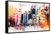 NYC Watercolor Collection - The Skyscrapers-Philippe Hugonnard-Framed Stretched Canvas