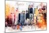 NYC Watercolor Collection - The Skyscrapers-Philippe Hugonnard-Mounted Art Print