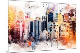 NYC Watercolor Collection - The Skyscrapers-Philippe Hugonnard-Mounted Art Print