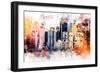 NYC Watercolor Collection - The Skyscrapers-Philippe Hugonnard-Framed Premium Giclee Print