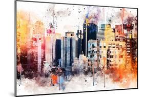 NYC Watercolor Collection - The Skyscrapers-Philippe Hugonnard-Mounted Premium Giclee Print