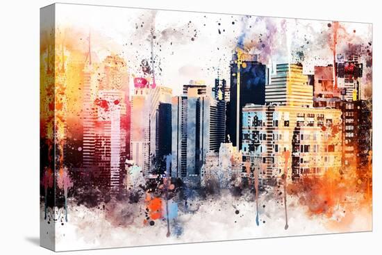 NYC Watercolor Collection - The Skyscrapers-Philippe Hugonnard-Stretched Canvas