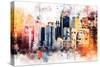 NYC Watercolor Collection - The Skyscrapers-Philippe Hugonnard-Stretched Canvas