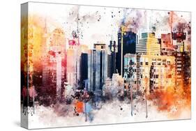 NYC Watercolor Collection - The Skyscrapers-Philippe Hugonnard-Stretched Canvas