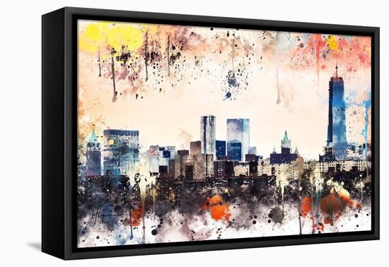 NYC Watercolor Collection - The View-Philippe Hugonnard-Framed Stretched Canvas