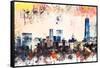 NYC Watercolor Collection - The View-Philippe Hugonnard-Framed Stretched Canvas