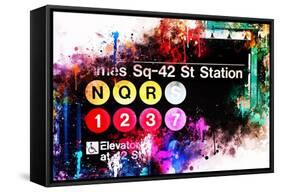 NYC Watercolor Collection - Times Sq-42 St Station-Philippe Hugonnard-Framed Stretched Canvas