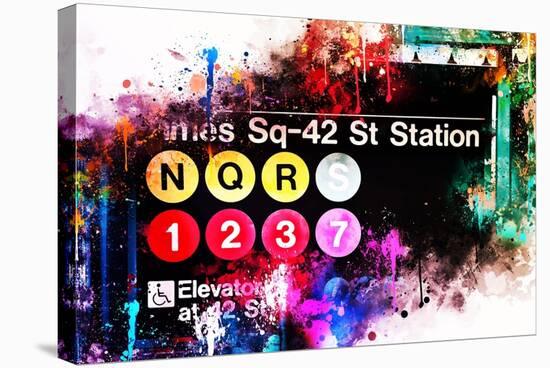 NYC Watercolor Collection - Times Sq-42 St Station-Philippe Hugonnard-Stretched Canvas