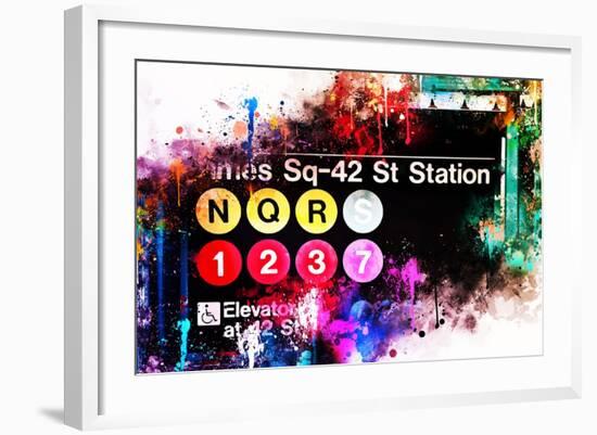NYC Watercolor Collection - Times Sq-42 St Station-Philippe Hugonnard-Framed Art Print