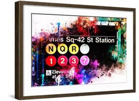 NYC Watercolor Collection - Times Sq-42 St Station-Philippe Hugonnard-Framed Art Print