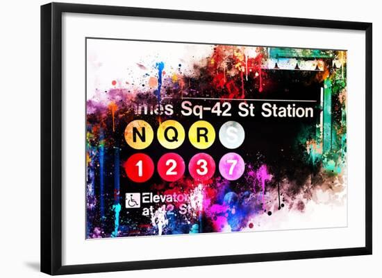 NYC Watercolor Collection - Times Sq-42 St Station-Philippe Hugonnard-Framed Art Print