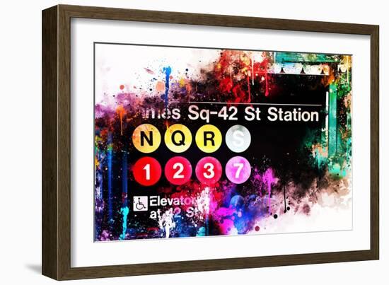 NYC Watercolor Collection - Times Sq-42 St Station-Philippe Hugonnard-Framed Art Print