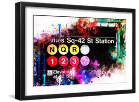 NYC Watercolor Collection - Times Sq-42 St Station-Philippe Hugonnard-Framed Art Print