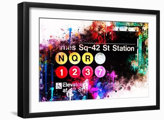 NYC Watercolor Collection - Times Sq-42 St Station-Philippe Hugonnard-Framed Art Print