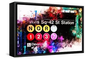 NYC Watercolor Collection - Times Sq-42 St Station-Philippe Hugonnard-Framed Stretched Canvas