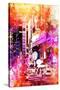 NYC Watercolor Collection - Times Square by Night-Philippe Hugonnard-Stretched Canvas