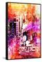 NYC Watercolor Collection - Times Square by Night-Philippe Hugonnard-Framed Stretched Canvas