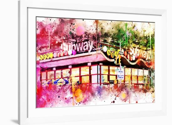 NYC Watercolor Collection - Times Square Subway-Philippe Hugonnard-Framed Art Print