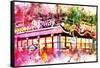 NYC Watercolor Collection - Times Square Subway-Philippe Hugonnard-Framed Stretched Canvas