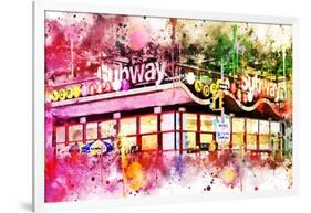 NYC Watercolor Collection - Times Square Subway-Philippe Hugonnard-Framed Art Print