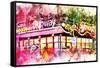 NYC Watercolor Collection - Times Square Subway-Philippe Hugonnard-Framed Stretched Canvas