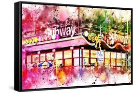 NYC Watercolor Collection - Times Square Subway-Philippe Hugonnard-Framed Stretched Canvas