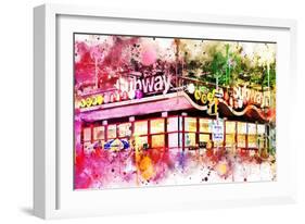 NYC Watercolor Collection - Times Square Subway-Philippe Hugonnard-Framed Art Print