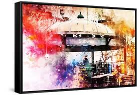 NYC Watercolor Collection - Union Square Station-Philippe Hugonnard-Framed Stretched Canvas