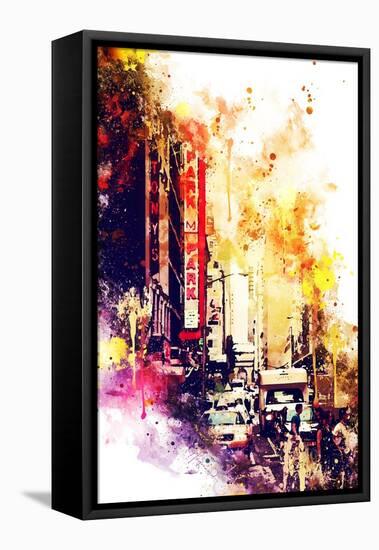 NYC Watercolor Collection - Urban Atmosphere-Philippe Hugonnard-Framed Stretched Canvas