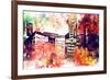 NYC Watercolor Collection - Urban Signs-Philippe Hugonnard-Framed Art Print