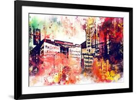 NYC Watercolor Collection - Urban Signs-Philippe Hugonnard-Framed Art Print