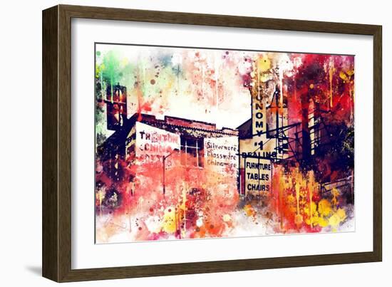 NYC Watercolor Collection - Urban Signs-Philippe Hugonnard-Framed Art Print