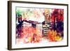 NYC Watercolor Collection - Urban Signs-Philippe Hugonnard-Framed Art Print