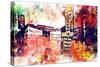 NYC Watercolor Collection - Urban Signs-Philippe Hugonnard-Stretched Canvas