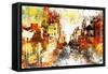 NYC Watercolor Collection - Urban Street-Philippe Hugonnard-Framed Stretched Canvas