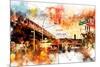 NYC Watercolor Collection - Urban Traffic-Philippe Hugonnard-Mounted Art Print