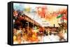 NYC Watercolor Collection - Urban Traffic-Philippe Hugonnard-Framed Stretched Canvas