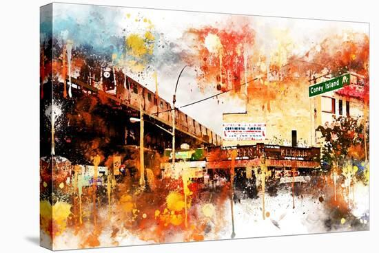 NYC Watercolor Collection - Urban Traffic-Philippe Hugonnard-Stretched Canvas