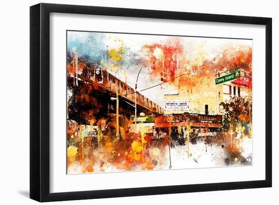 NYC Watercolor Collection - Urban Traffic-Philippe Hugonnard-Framed Art Print