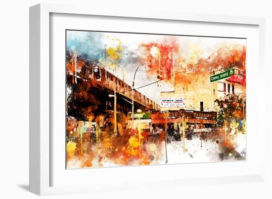 NYC Watercolor Collection - Urban Traffic-Philippe Hugonnard-Framed Art Print