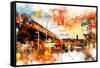 NYC Watercolor Collection - Urban Traffic-Philippe Hugonnard-Framed Stretched Canvas