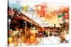 NYC Watercolor Collection - Urban Traffic-Philippe Hugonnard-Stretched Canvas