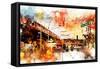 NYC Watercolor Collection - Urban Traffic-Philippe Hugonnard-Framed Stretched Canvas