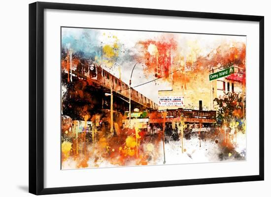 NYC Watercolor Collection - Urban Traffic-Philippe Hugonnard-Framed Art Print