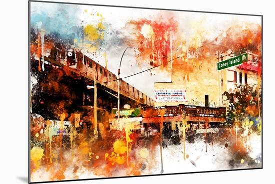 NYC Watercolor Collection - Urban Traffic-Philippe Hugonnard-Mounted Art Print
